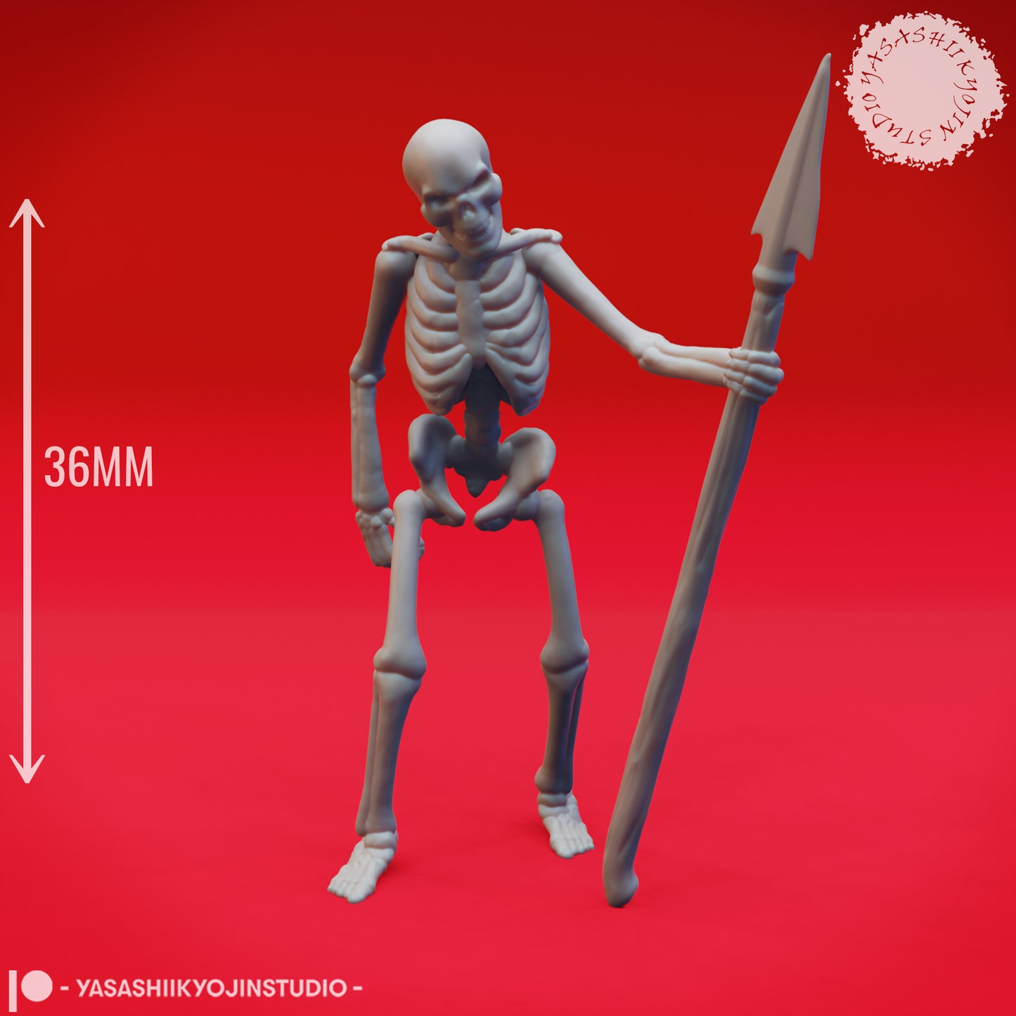 Undead Skeleton Spearmen - Tabletop Miniatures (Pre-Supported STL)