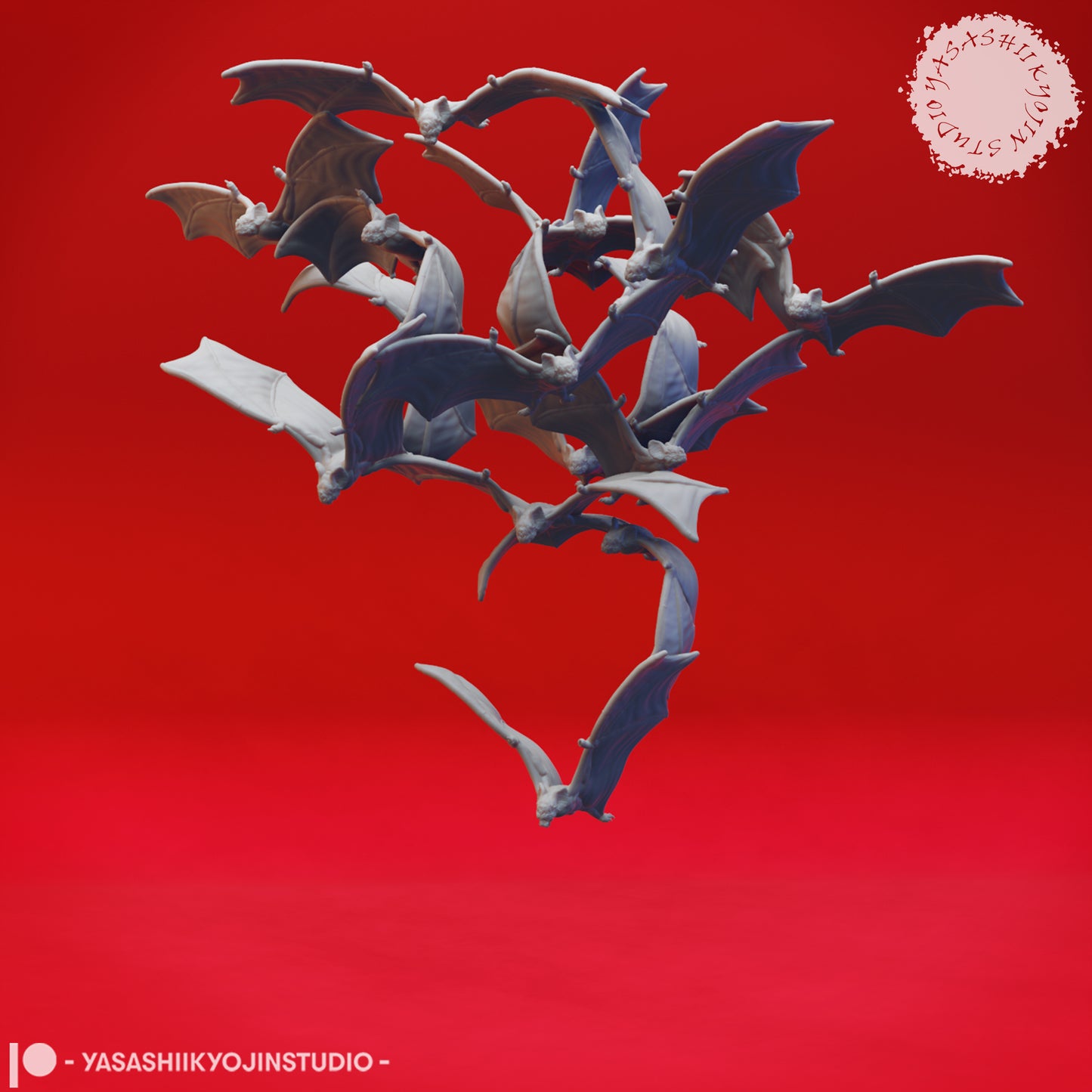 Swarm of Bats - 3D Printed Mini for Tabletop Gaming, Dungeons and Dragons, Pathfinder, Kings of War and other RPG's
