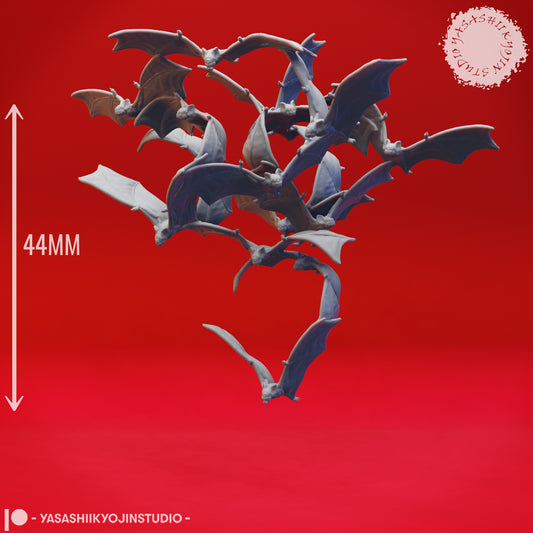 Swarm of Bats - 3D Printed Mini for Tabletop Gaming, Dungeons and Dragons, Pathfinder, Kings of War and other RPG's
