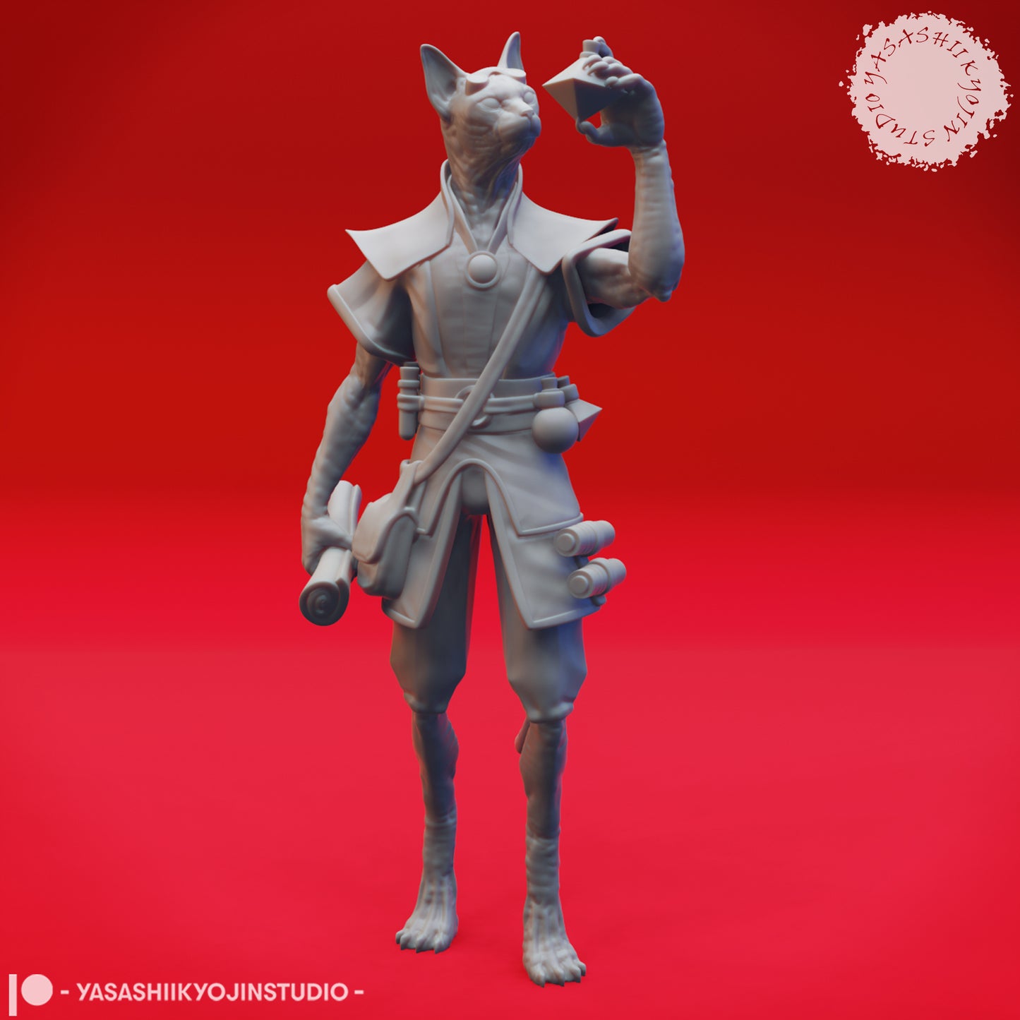Tabaxi - Artificer - 3D Printed Mini for Tabletop Gaming, Dungeons and Dragons, Pathfinder, Kings of War and other RPG's