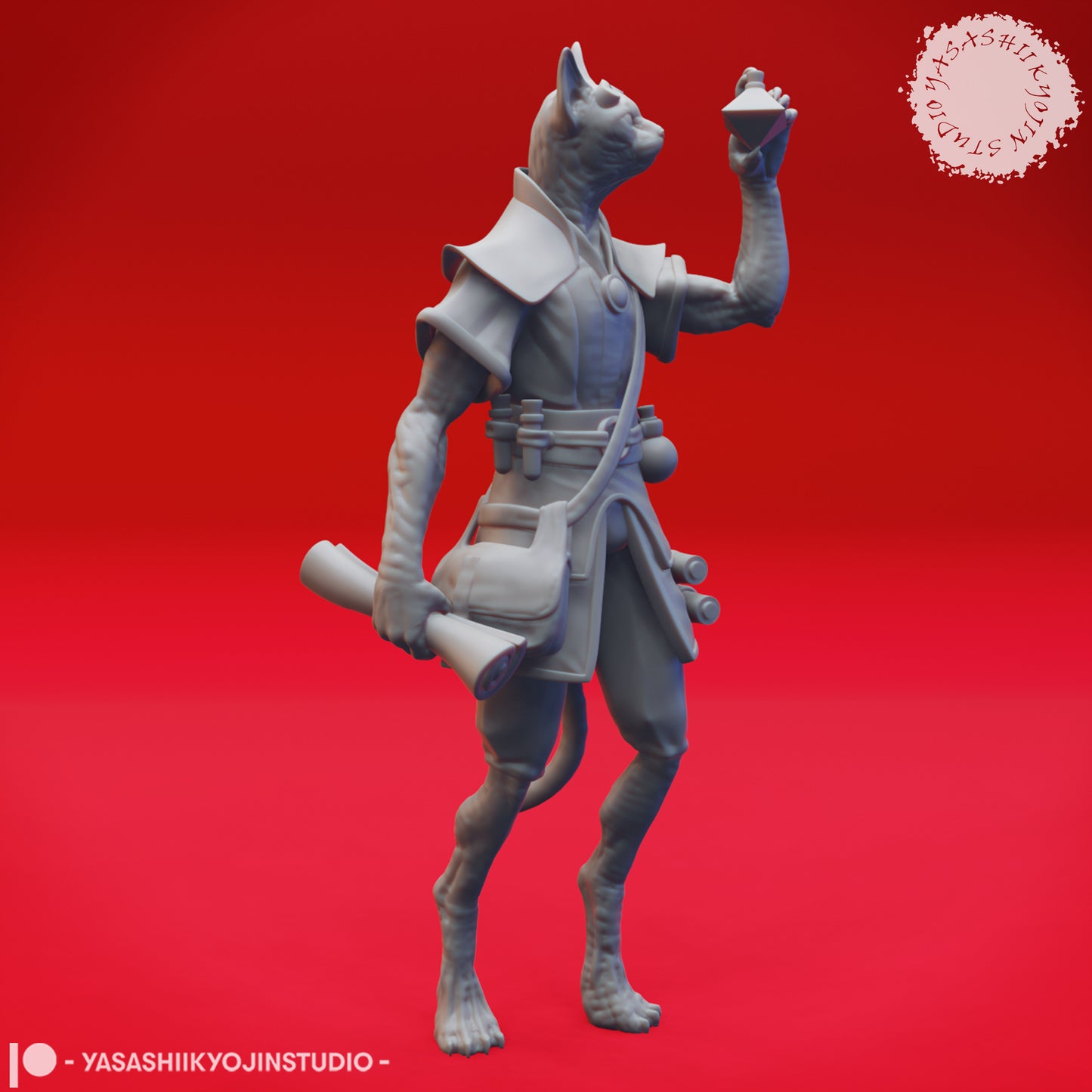 Tabaxi - Artificer - 3D Printed Mini for Tabletop Gaming, Dungeons and Dragons, Pathfinder, Kings of War and other RPG's