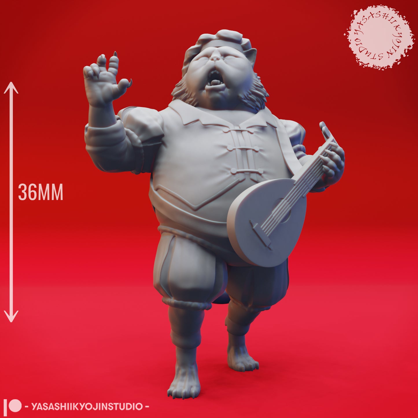 Tabaxi - Bard - Tabletop Miniature STL