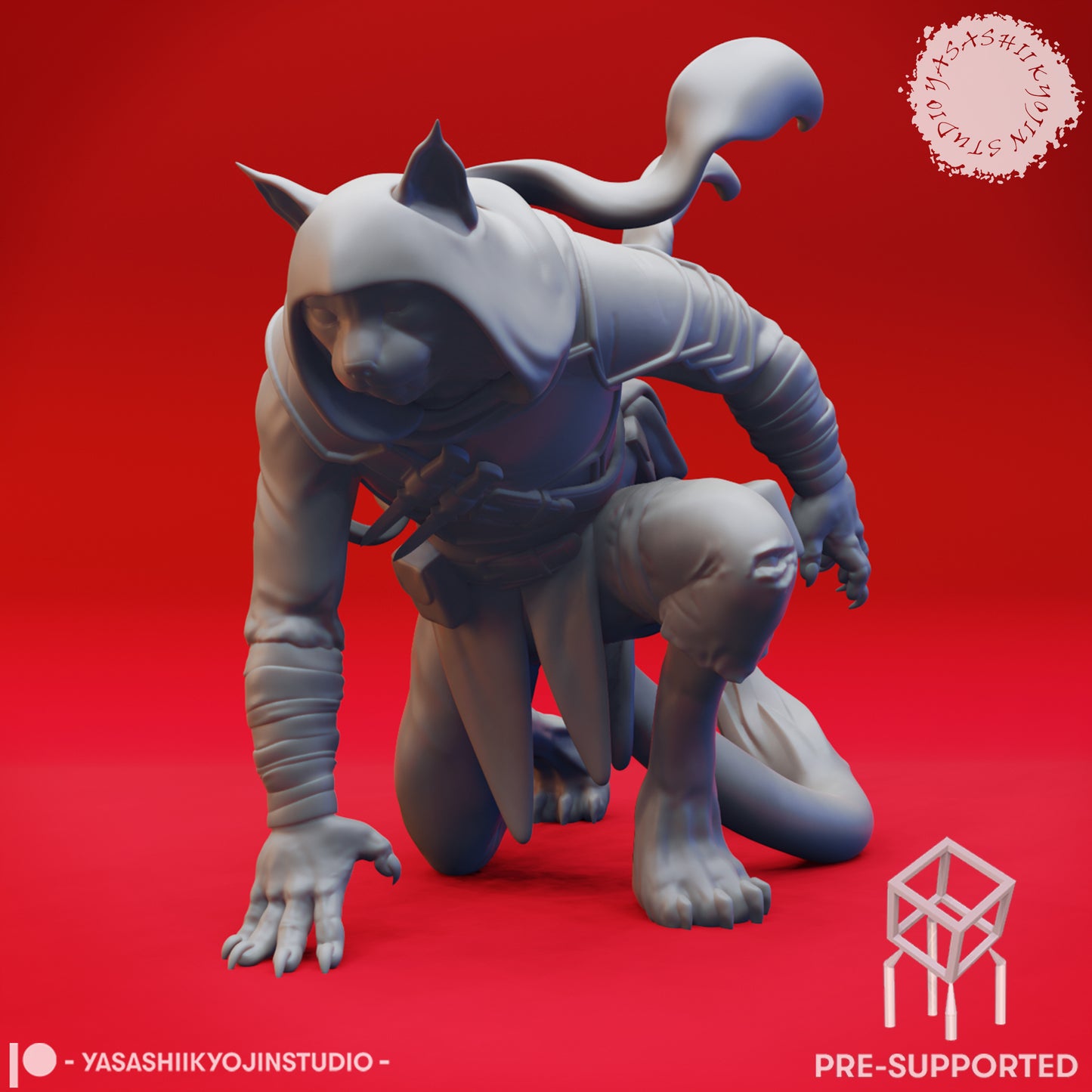 Tabaxi - Rogue - Tabletop Miniature (Pre-Supported STL)