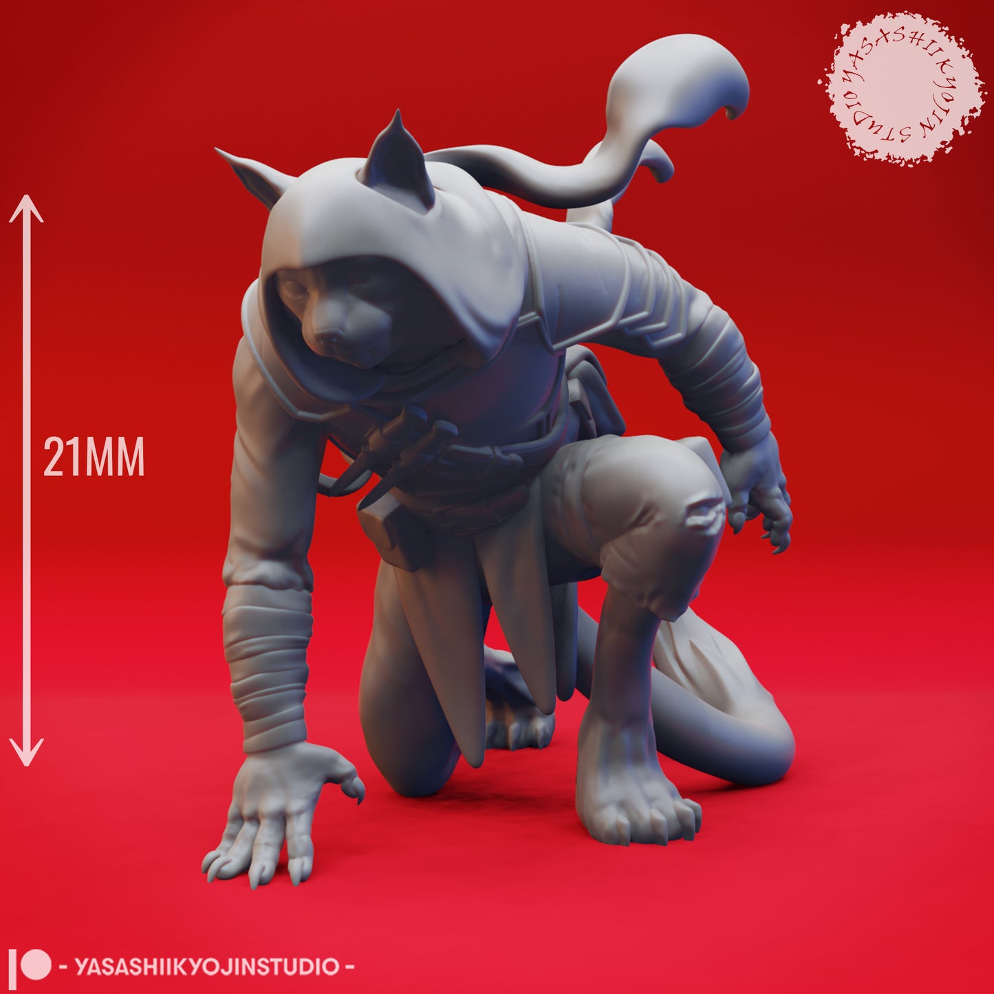 Tabaxi - Rogue - Tabletop Miniature (Pre-Supported STL)