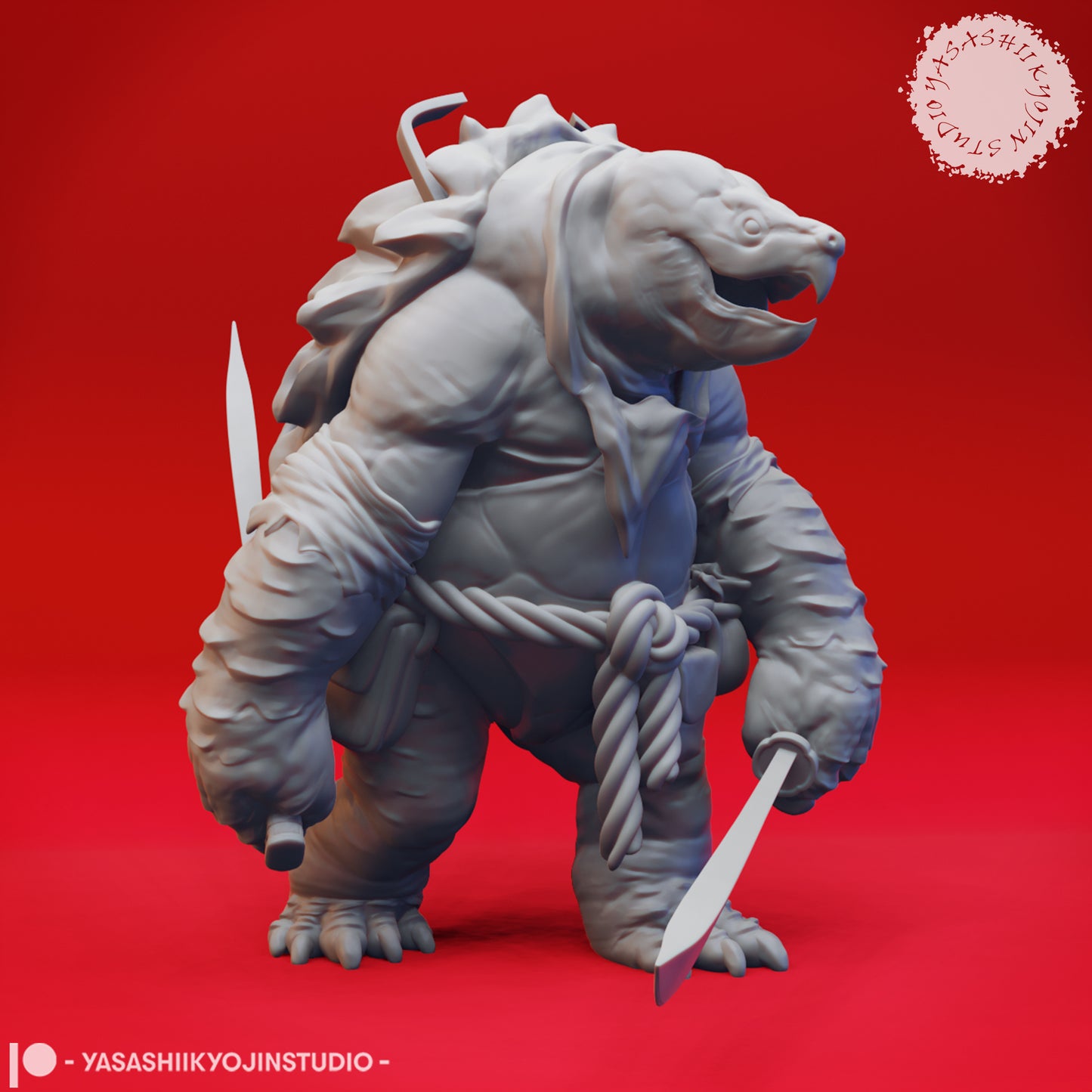 Tortle - Dual Sword- 3D Printed Mini for Tabletop Gaming, Dungeons and Dragons, Pathfinder, Kings of War and other RPG's