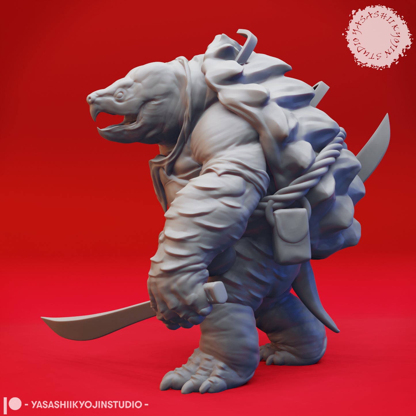 Tortle - Dual Sword- 3D Printed Mini for Tabletop Gaming, Dungeons and Dragons, Pathfinder, Kings of War and other RPG's