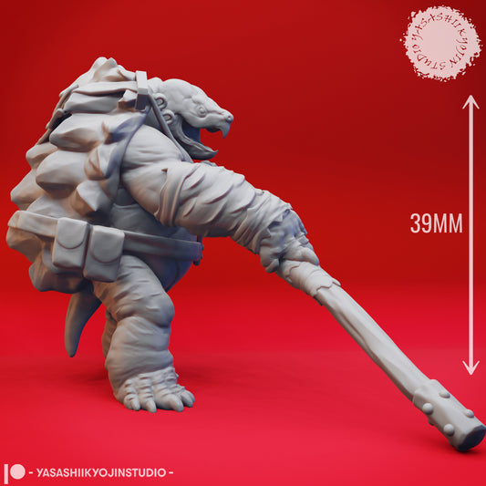 Tortle - Bo Staff - 3D Printed Mini for Tabletop Gaming, Dungeons and Dragons, Pathfinder, Kings of War and other RPG's