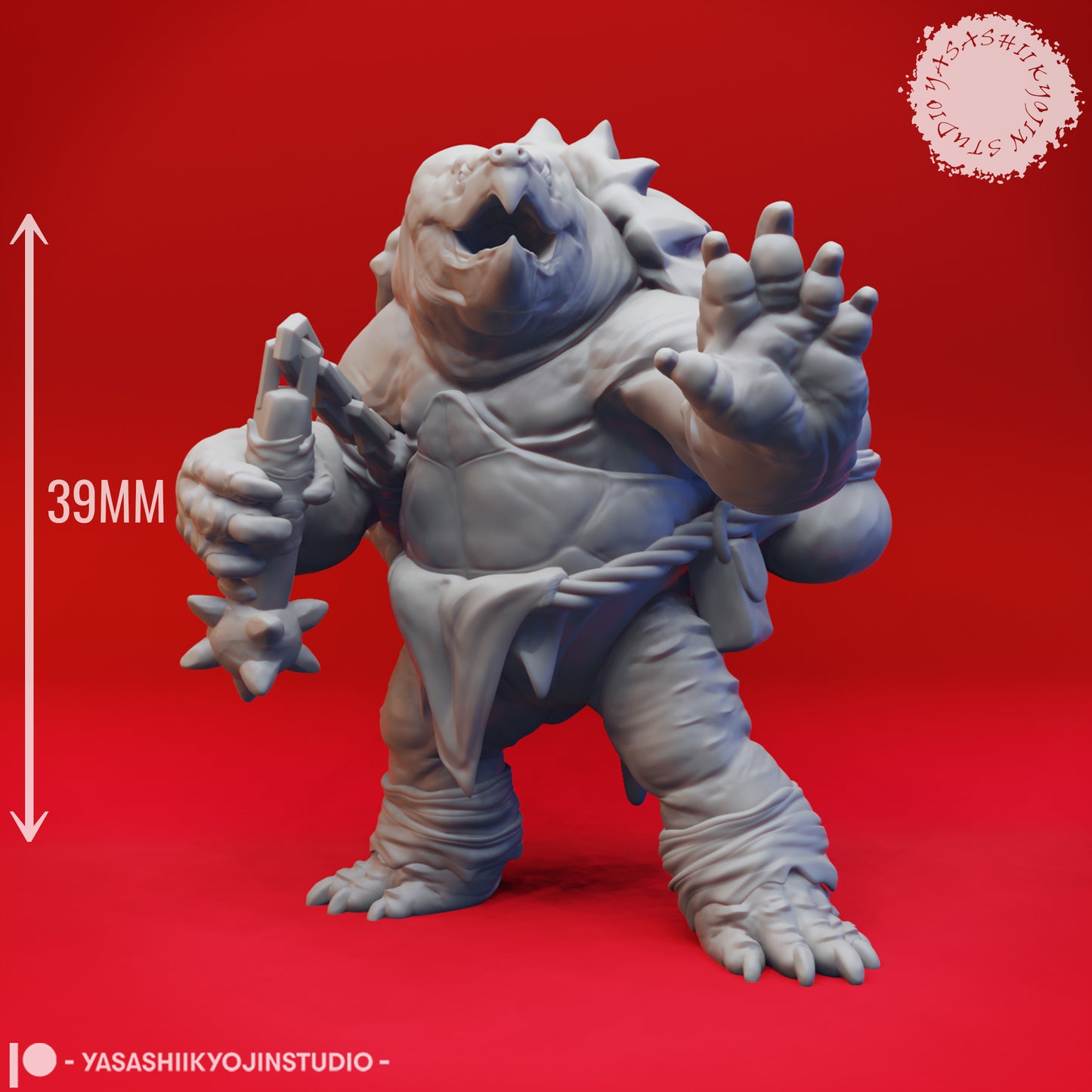 Tortle - Nunchucks - Tabletop Miniatures (Pre-Supported STL)