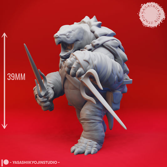 Tortle - Dual Sai - 3D Printed Mini for Tabletop Gaming, Dungeons and Dragons, Pathfinder, Kings of War and other RPG's