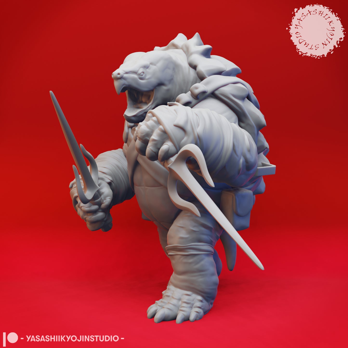 Tortle - Dual Sai - 3D Printed Mini for Tabletop Gaming, Dungeons and Dragons, Pathfinder, Kings of War and other RPG's