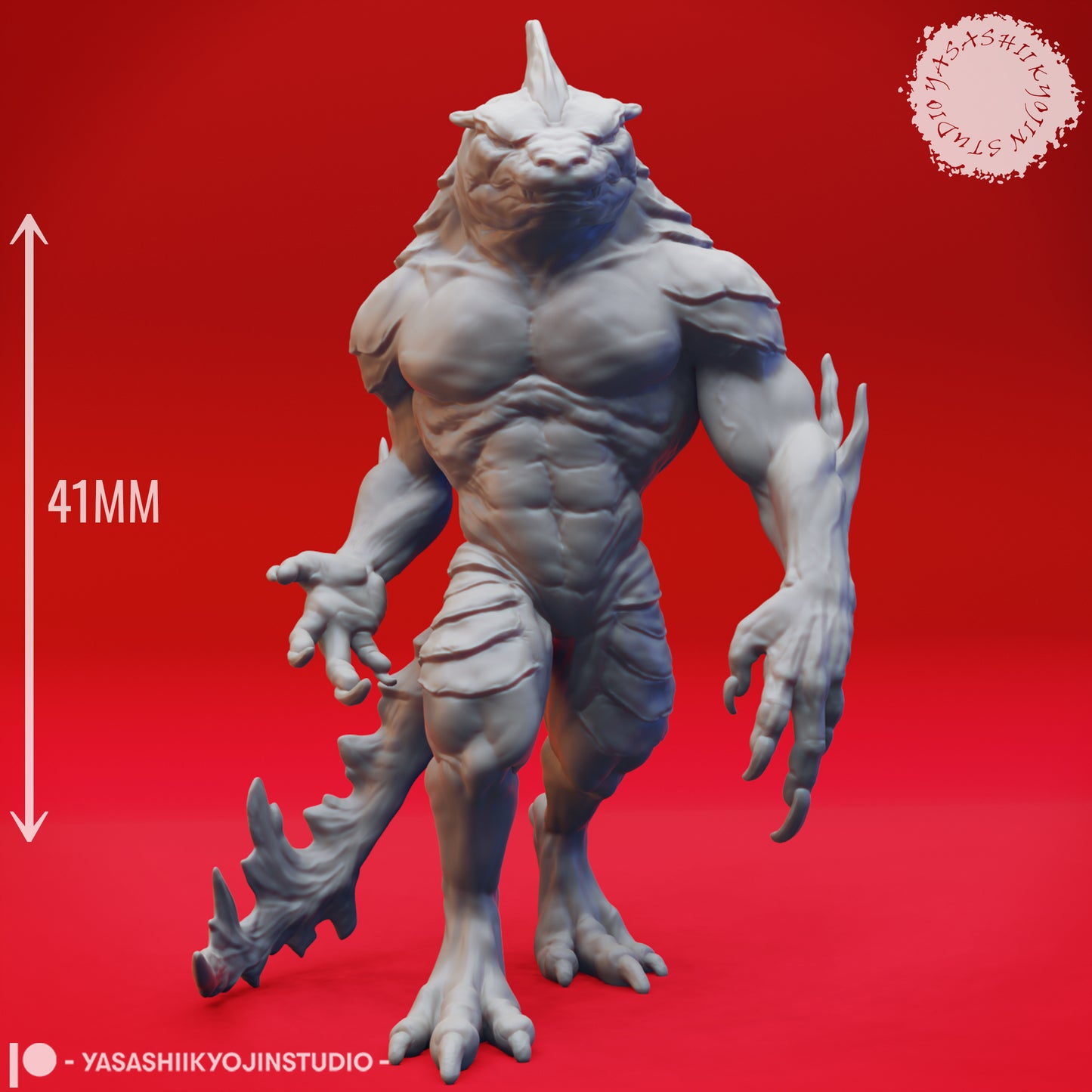 Troglodyte - Alert - Tabletop Miniature (Pre-Supported STL)