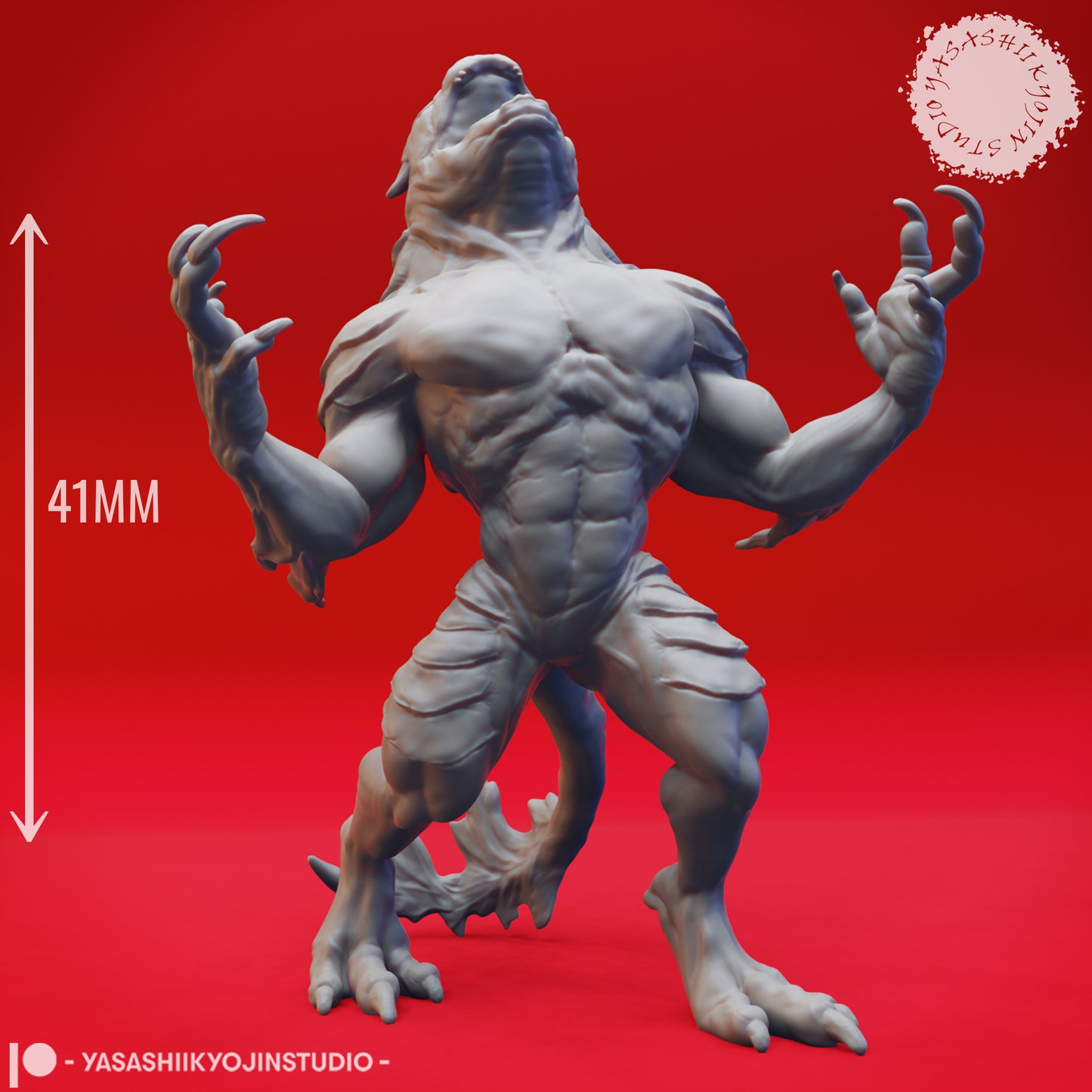 Troglodyte - Screaming - 3D Printed Mini for Tabletop Gaming, Dungeons and Dragons, Pathfinder, Kings of War and other RPG's
