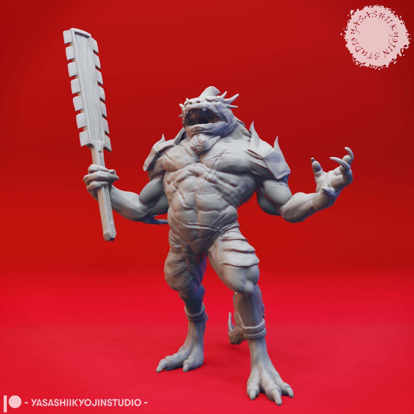 Troglodyte - Champion - 3D Printed Mini for Tabletop Gaming, Dungeons and Dragons, Pathfinder, Kings of War and other RPG's (Copy)