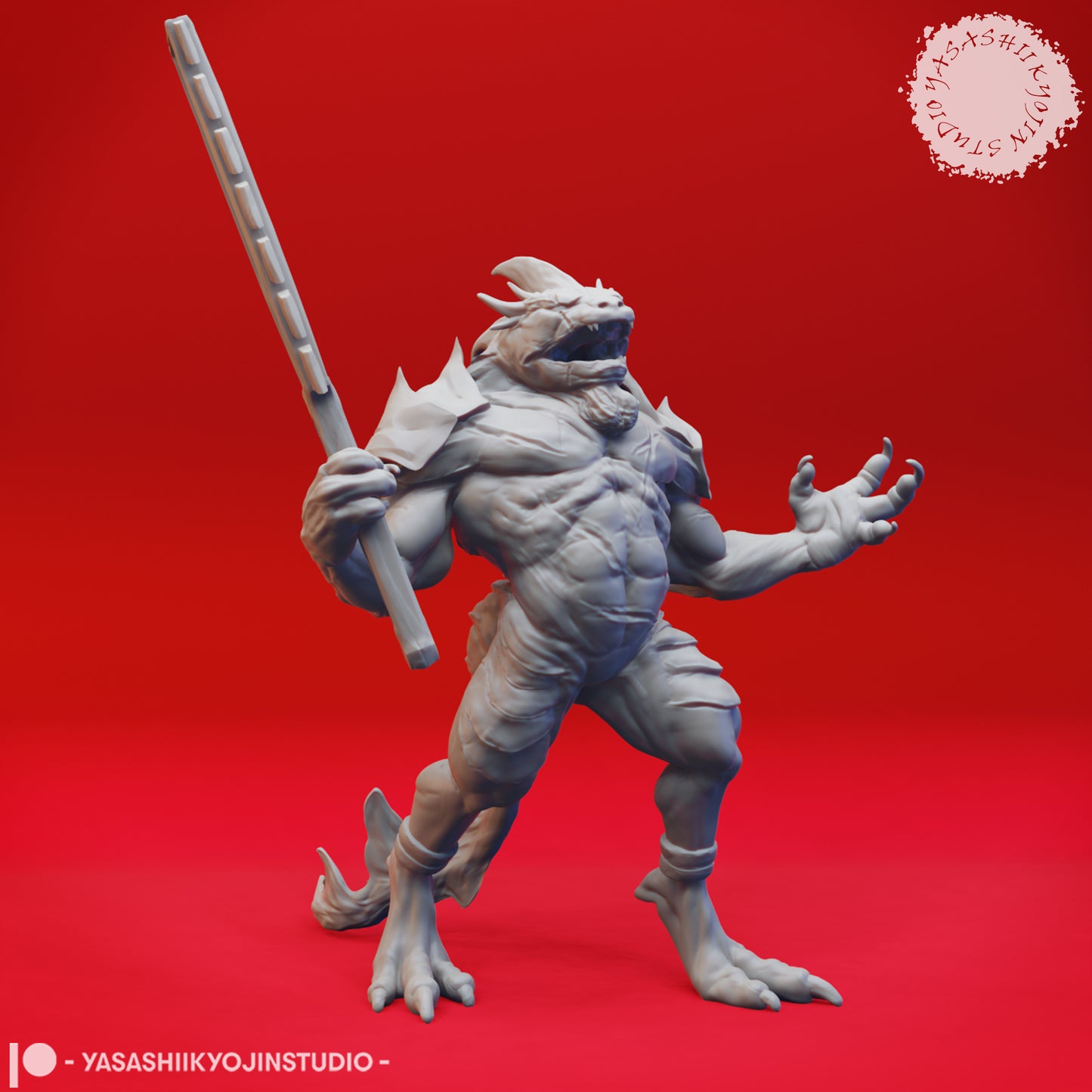 Troglodyte - Champion - 3D Printed Mini for Tabletop Gaming, Dungeons and Dragons, Pathfinder, Kings of War and other RPG's (Copy)