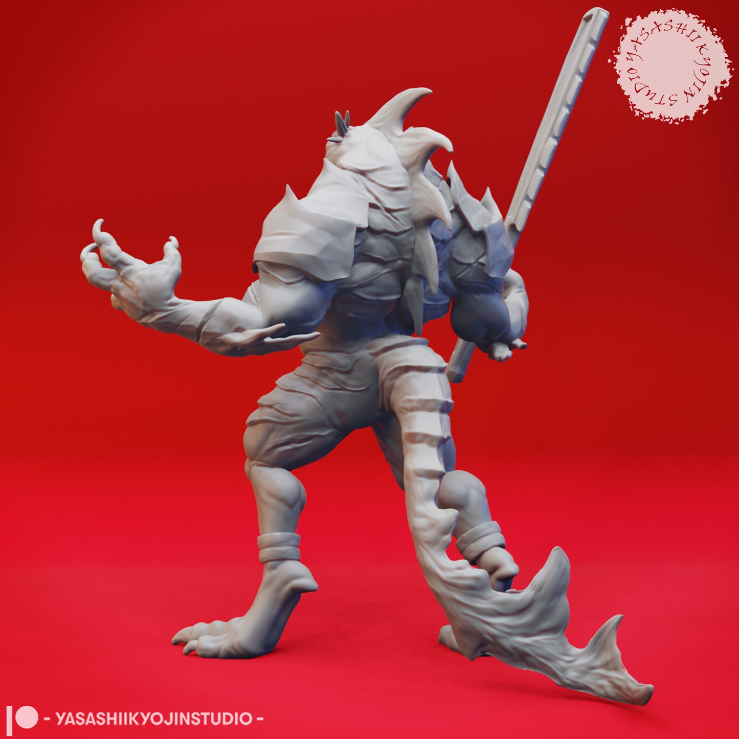 Troglodyte - Champion - 3D Printed Mini for Tabletop Gaming, Dungeons and Dragons, Pathfinder, Kings of War and other RPG's (Copy)