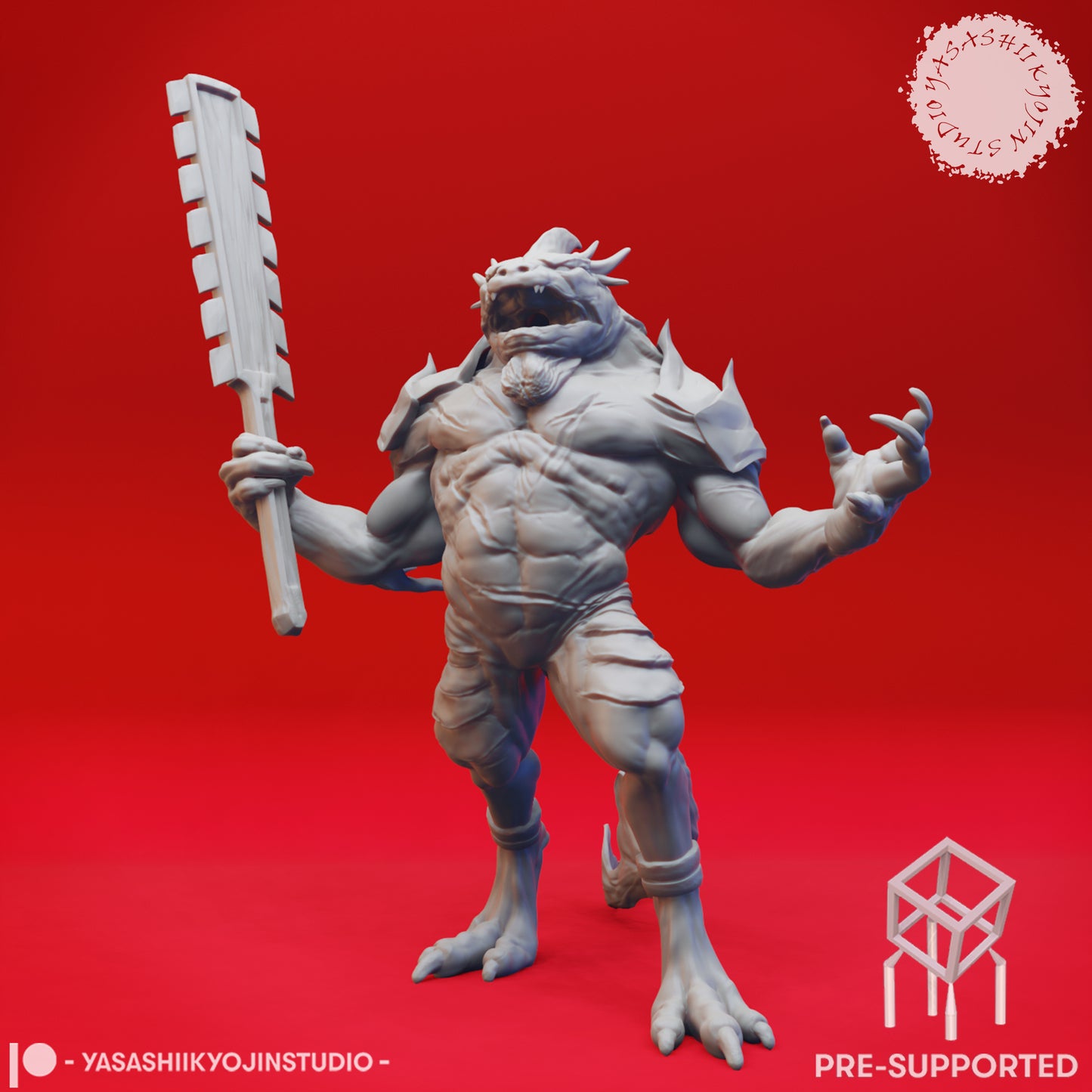 Troglodyte - Champion - Tabletop Miniature (Pre-Supported STL)