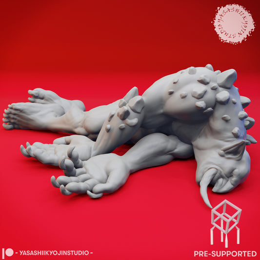 Troll - Defeated - Tabletop Miniature (Pre-Supported STL)