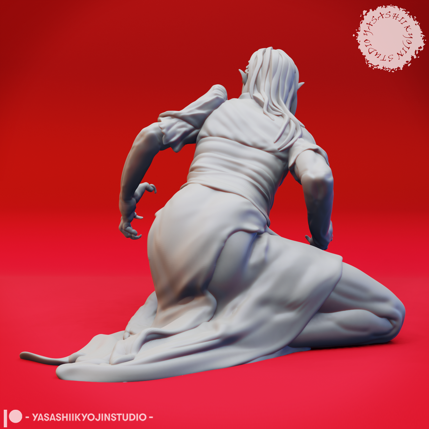 Vampire Spawn - Slouched - Tabletop Miniatures (Pre-Supported STL)