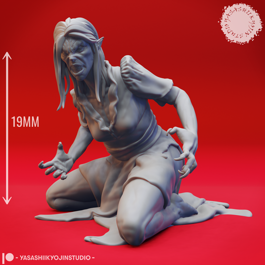 Vampire Spawn - Slouched  3D Printed Minis for Tabletop Gaming, Dungeons and Dragons, Pathfinder, Kings of War and other RPG's