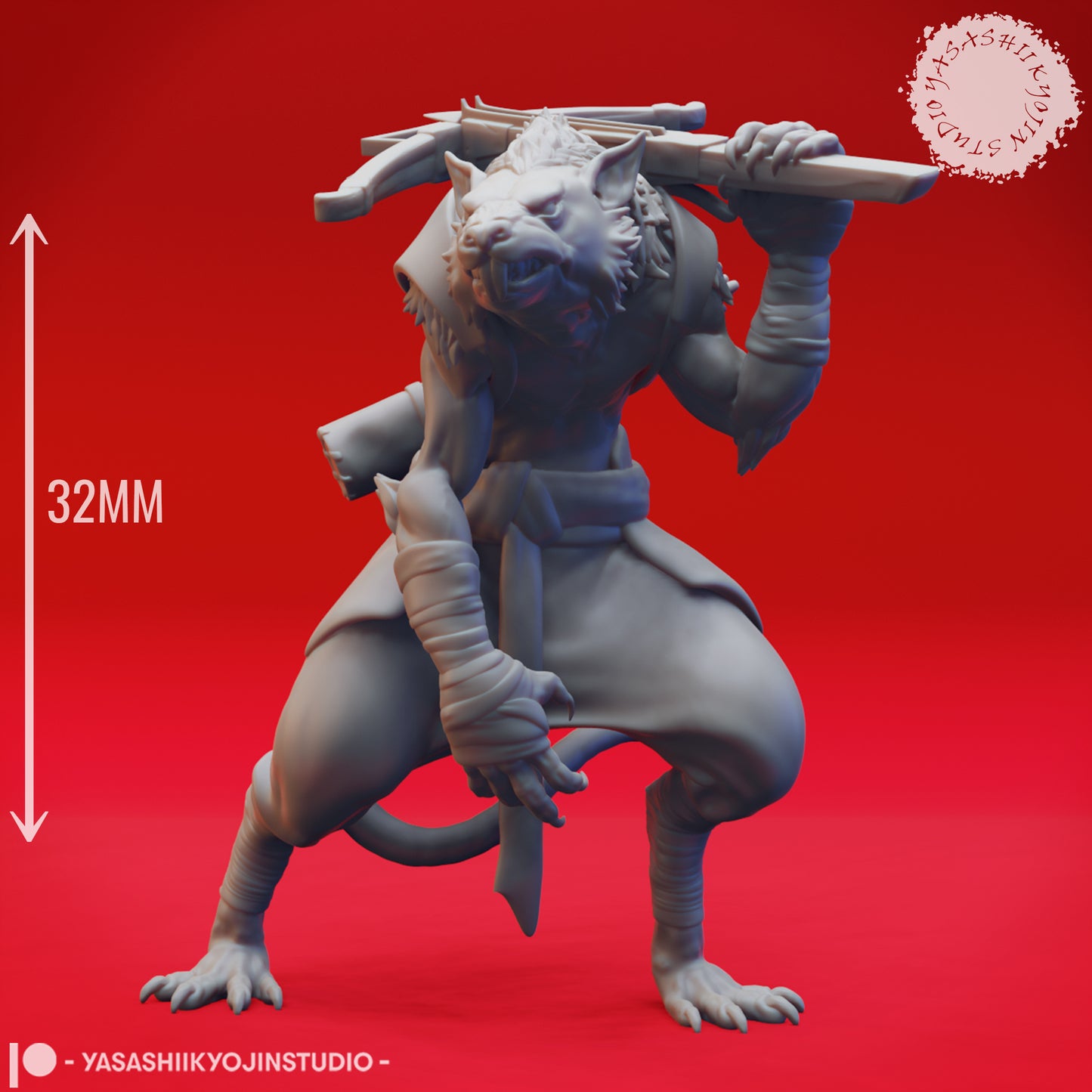 Wererat Pack - Bundle - 3D Printed Minis for Tabletop Gaming, Dungeons and Dragons, Pathfinder, Kings of War and other RPG's