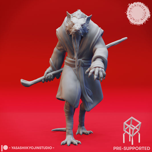 Wererat - Master - Tabletop Miniature (Pre-Supported STL)