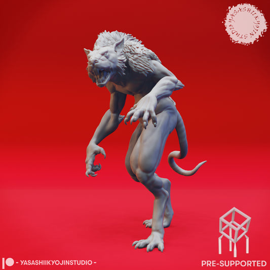 Wererat - Feral - Tabletop Miniature (Pre-Supported STL)