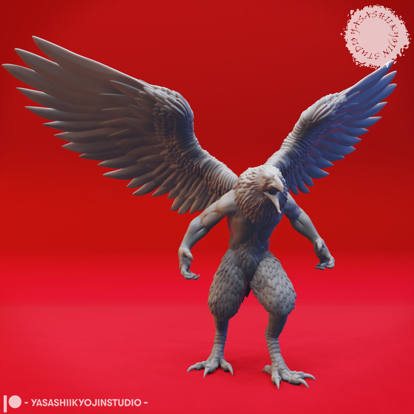 Wereraven - Berserk - 3D Printed Mini for Tabletop Gaming, Dungeons and Dragons, Pathfinder, Kings of War and other RPG's