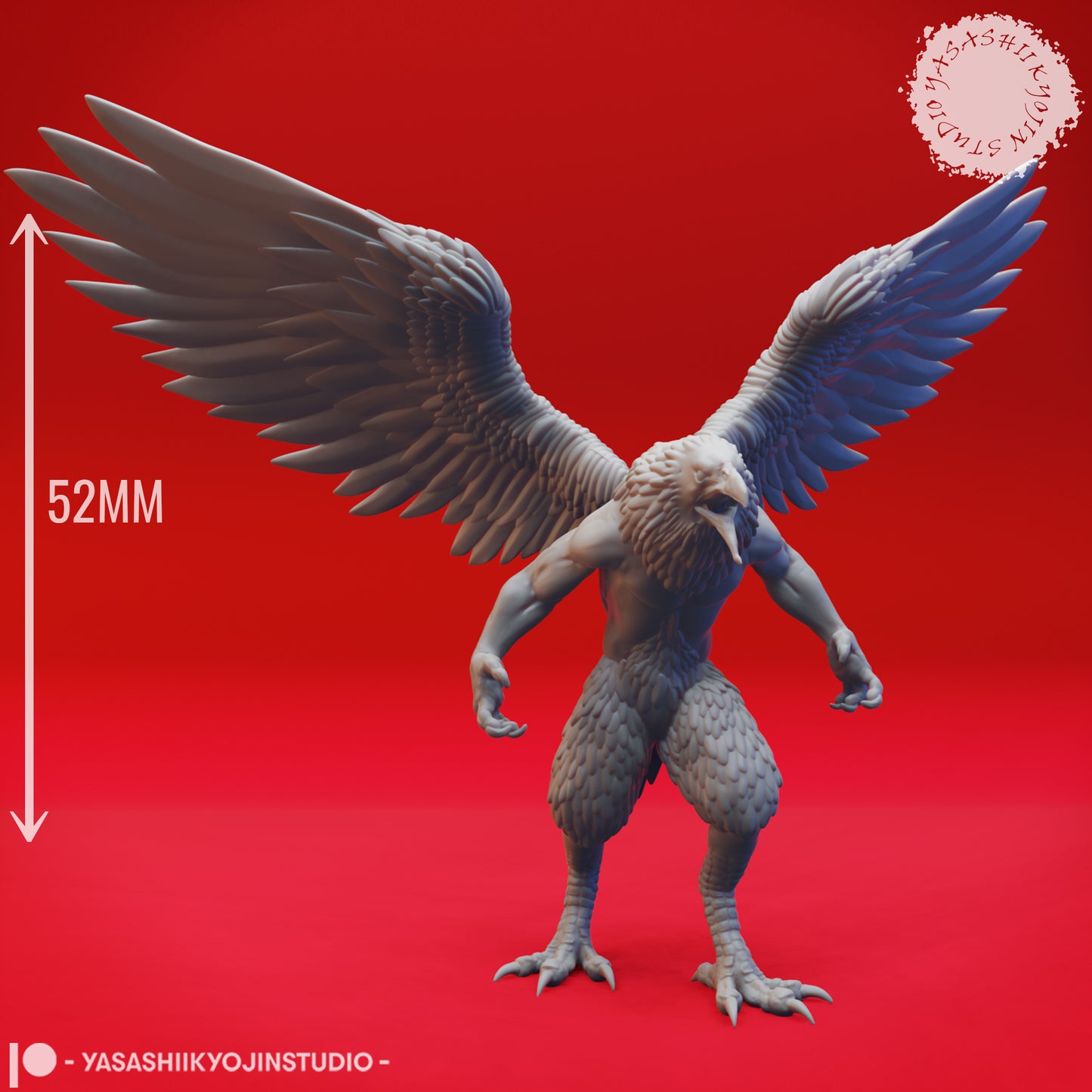 Wereraven - Berserk - 3D Printed Mini for Tabletop Gaming, Dungeons and Dragons, Pathfinder, Kings of War and other RPG's