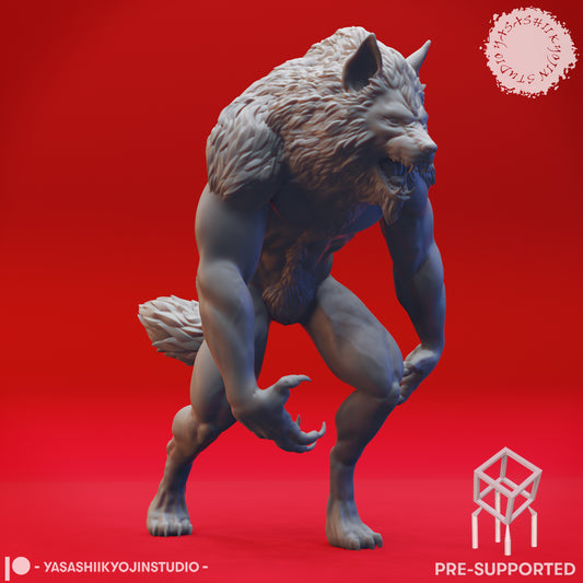 Werewolf - Upright - Tabletop Miniatures (Pre-Supported STL)