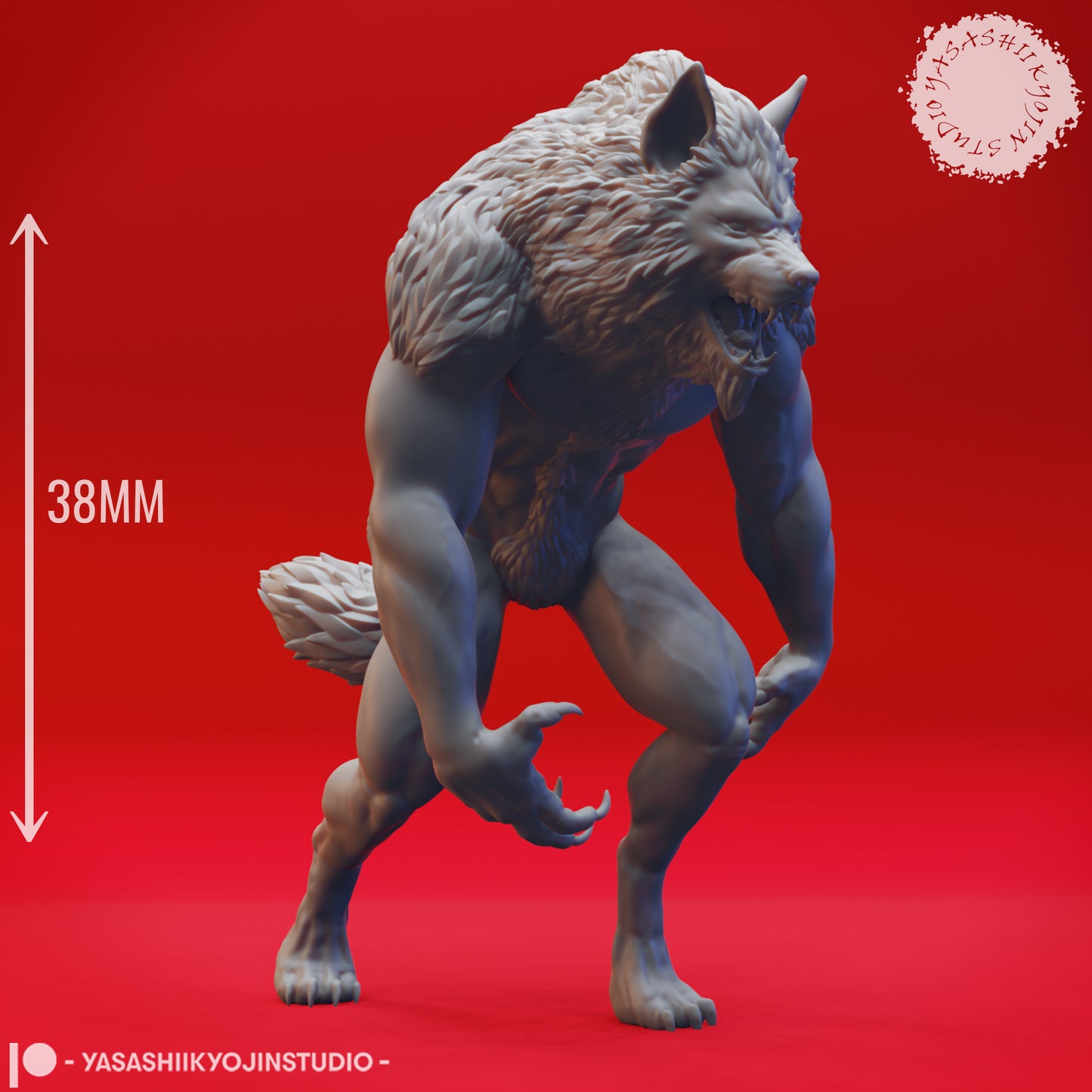 Werewolf - Upright - Tabletop Miniature STL