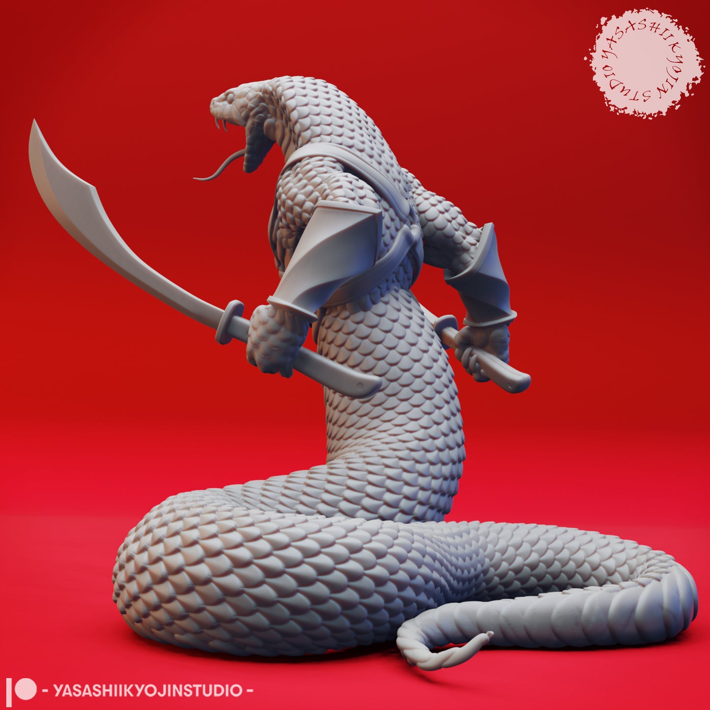Yuan-Ti - Dual Sword - Tabletop Miniature (Pre-Supported)