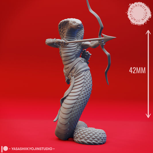 Yuan-Ti - Archer - 3D Printed Mini for Tabletop Gaming, Dungeons and Dragons, Pathfinder, Kings of War and other RPG's