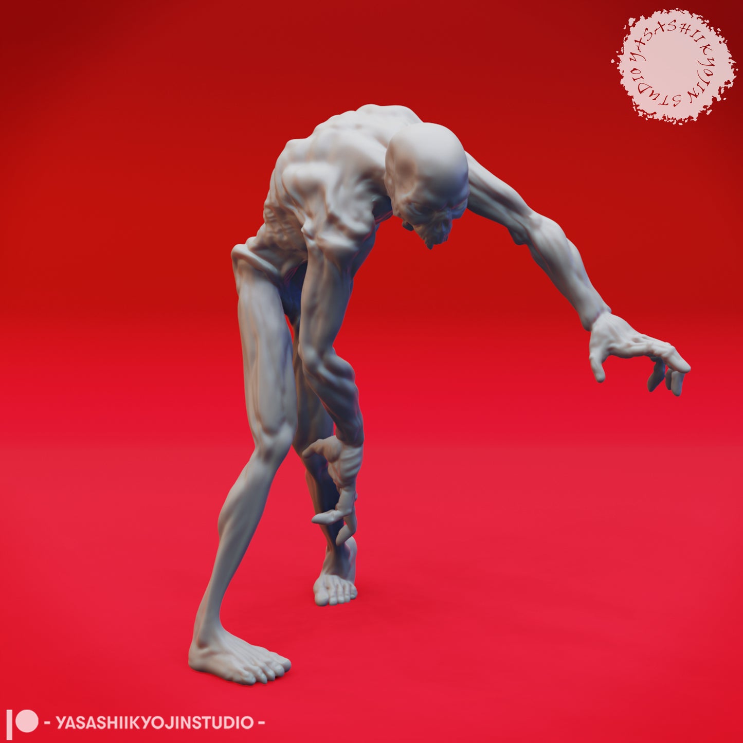 Zombie - Hungry - 3D Printed Mini for Tabletop Gaming, Dungeons and Dragons, Pathfinder, Kings of War and other RPG's