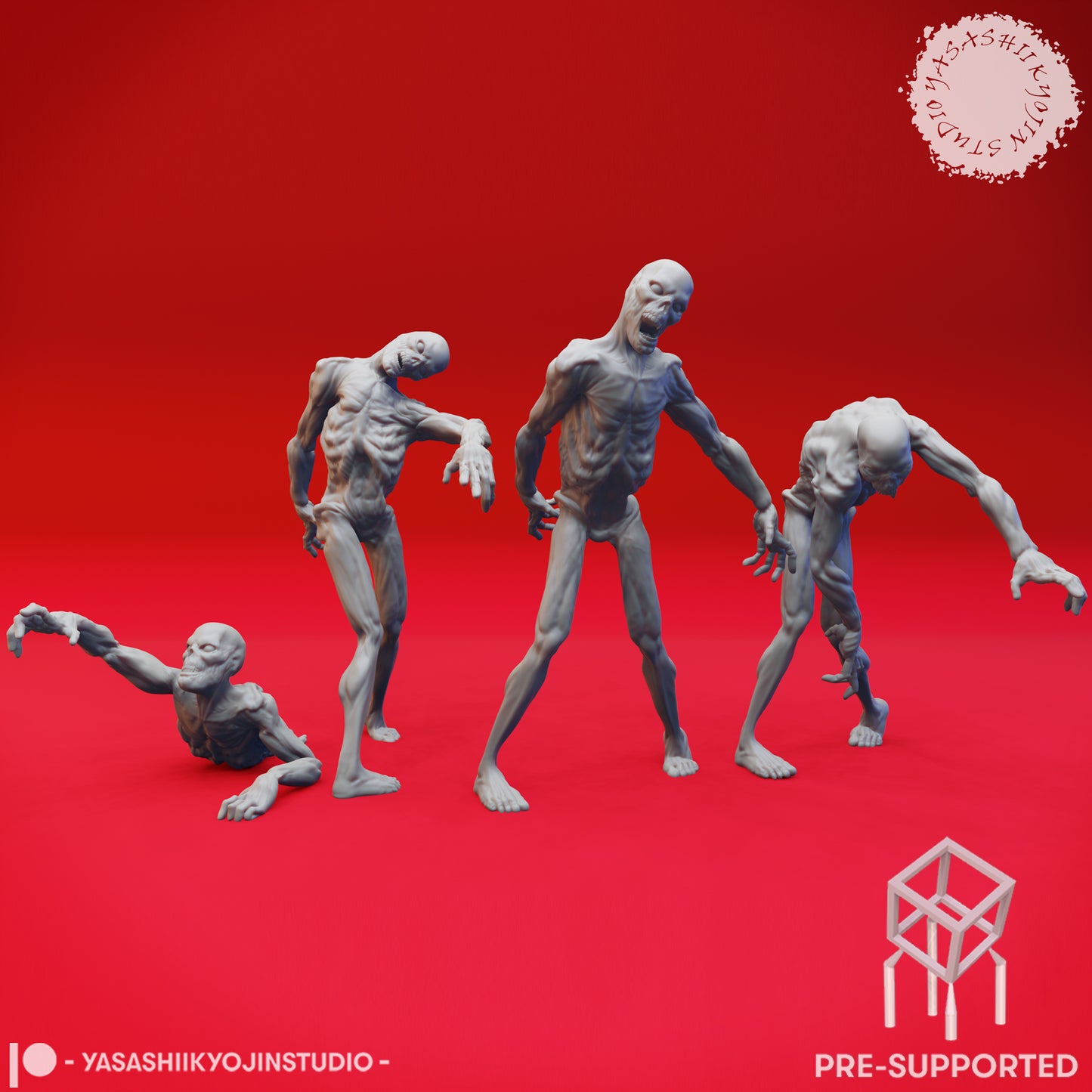 Zombie Horde - Tabletop Miniature (Pre-Supported STL)