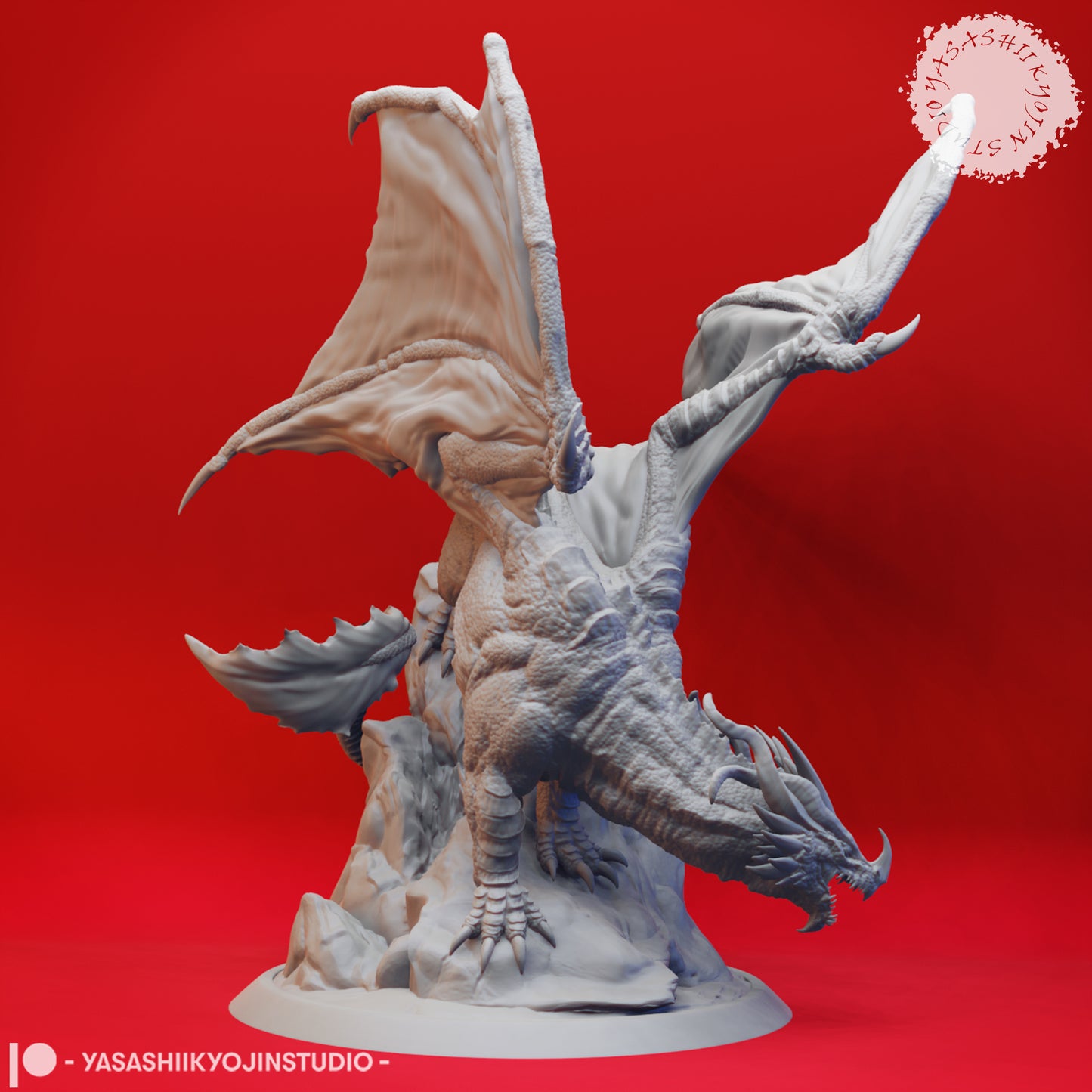 Ancient Red Dragon - Tabletop Miniature (Pre-Supported STL)