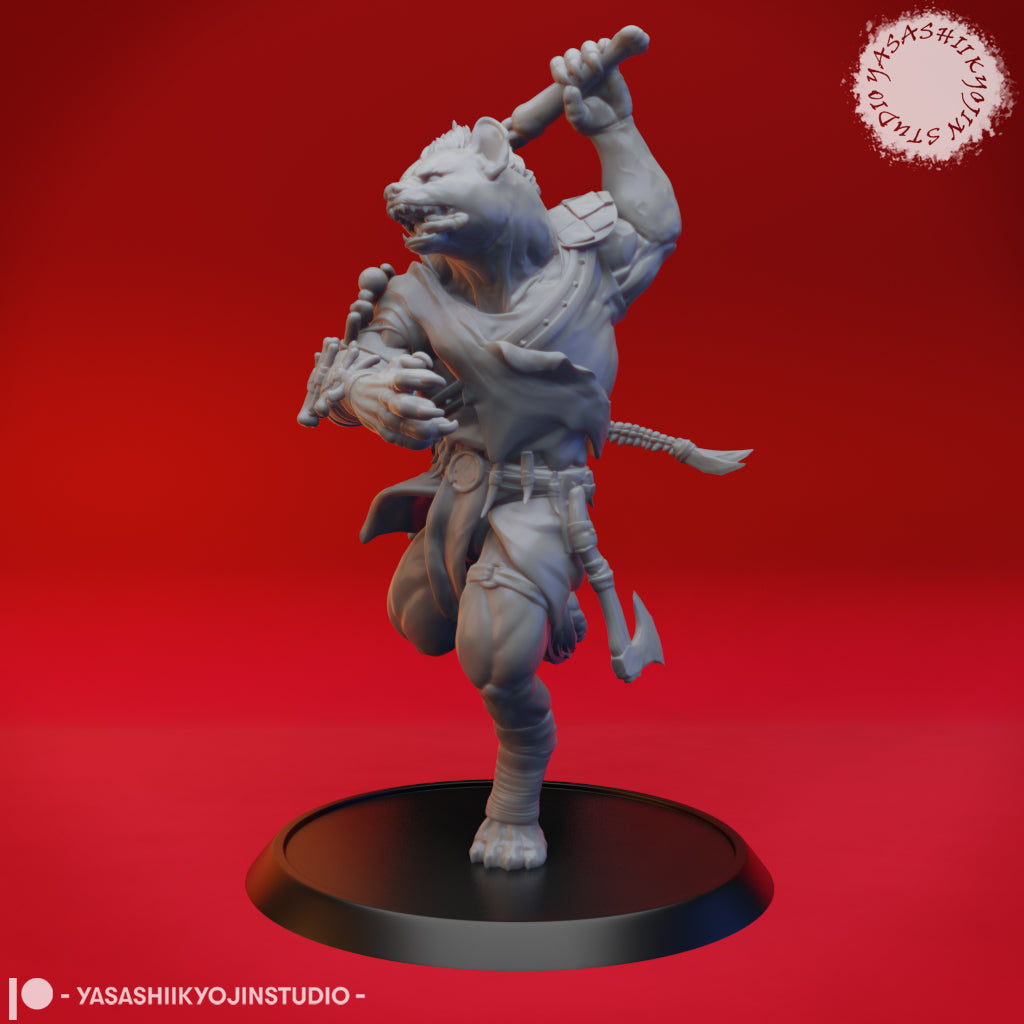 Gnoll - Bone Whip - Tabletop Miniature (Pre-Supported STL)