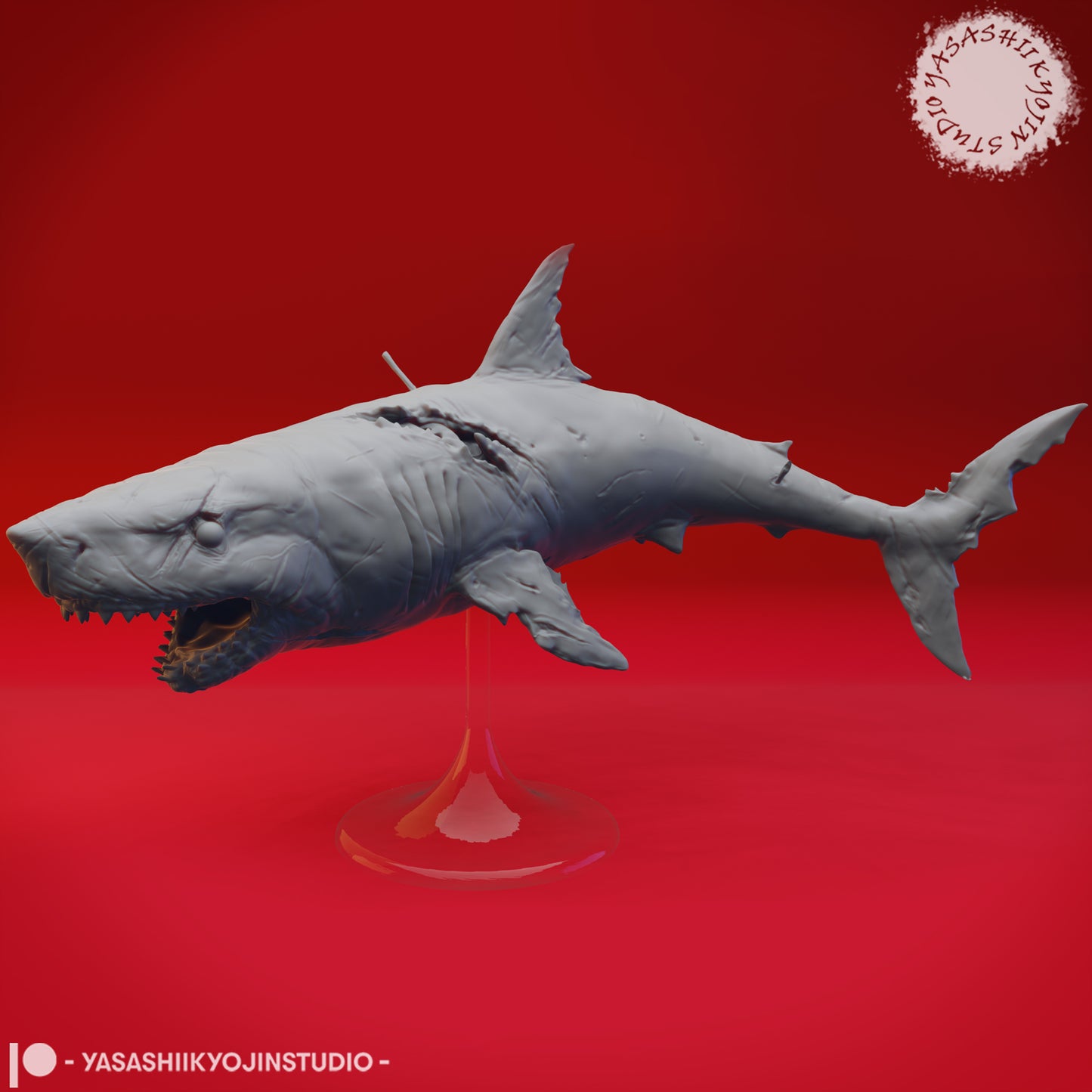 Great Wight Shark (Undead) - Tabletop Miniature (Pre-Supported STL)
