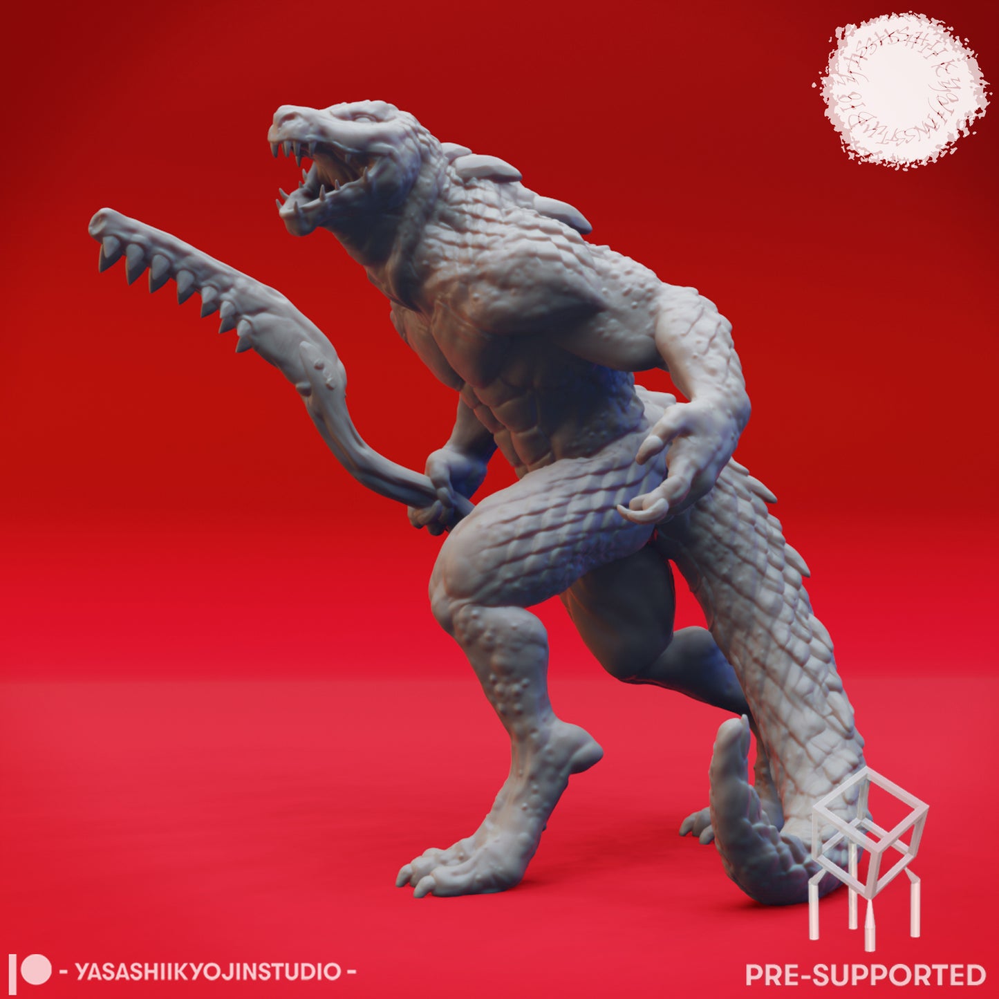 Lizardfolk Warband - Book of Beasts - Tabletop Miniatures (Pre-Supported STL)