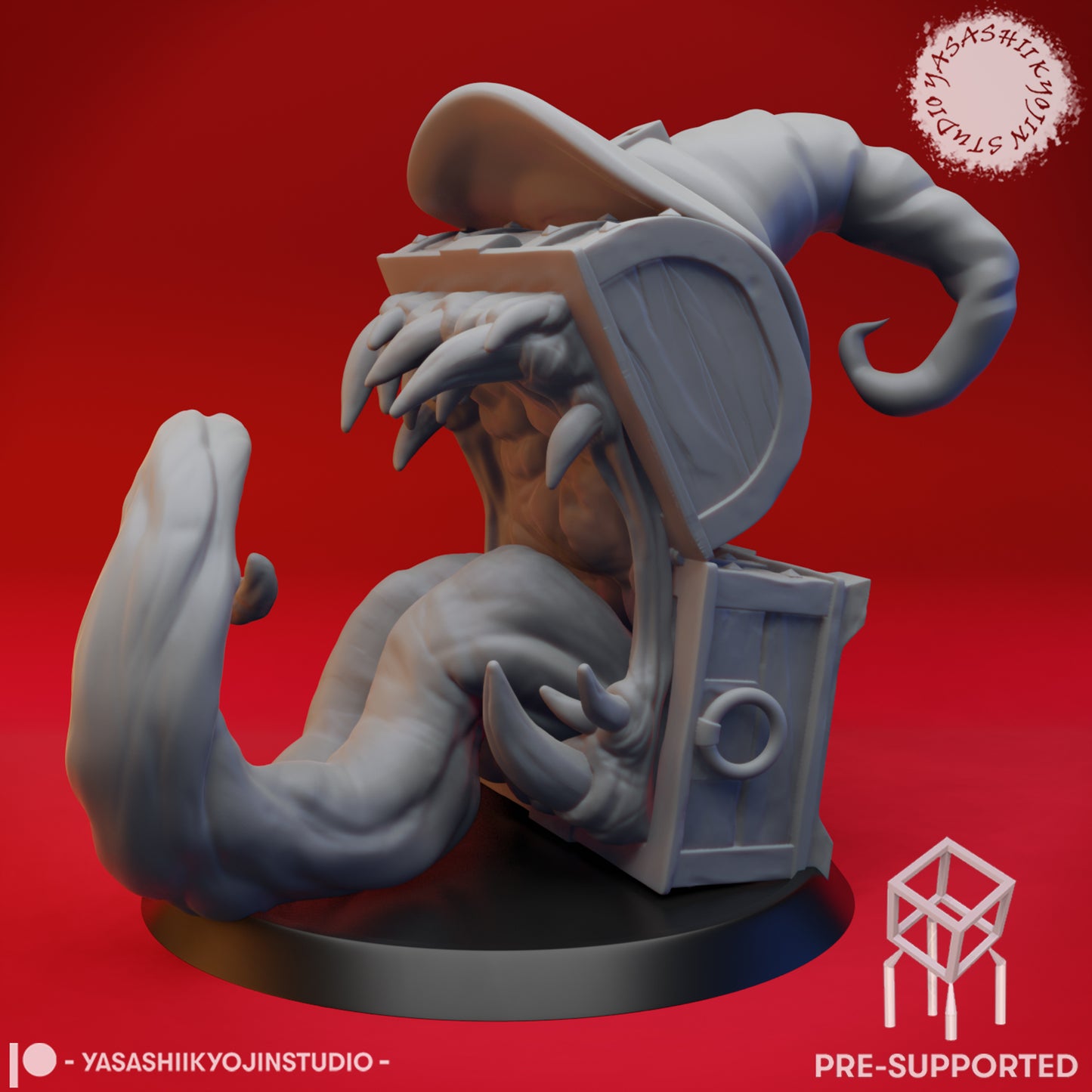 Mimic - Toothy Halloween Chest - Tabletop Miniature (Pre-Supported STL)