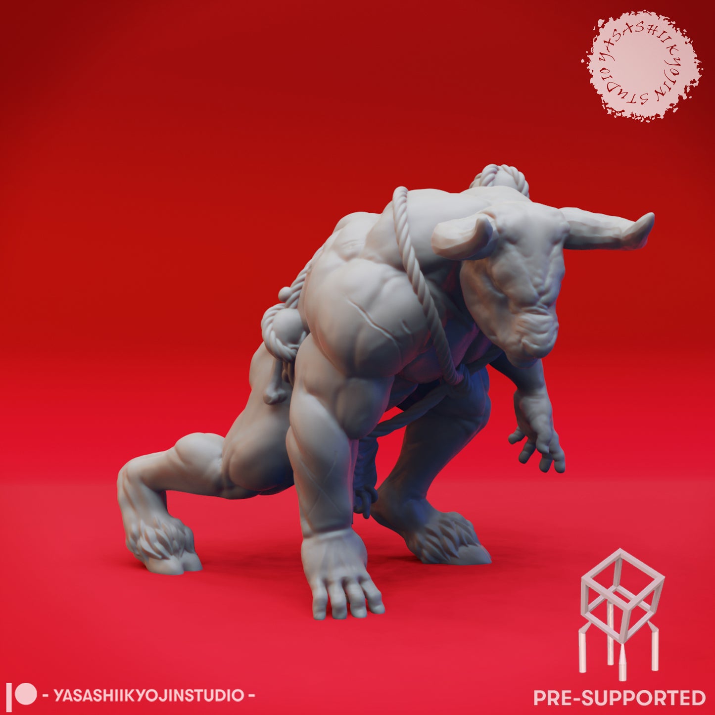 Minotaur Warband - Book of Beasts - Tabletop Miniatures (Pre-Supported STL)