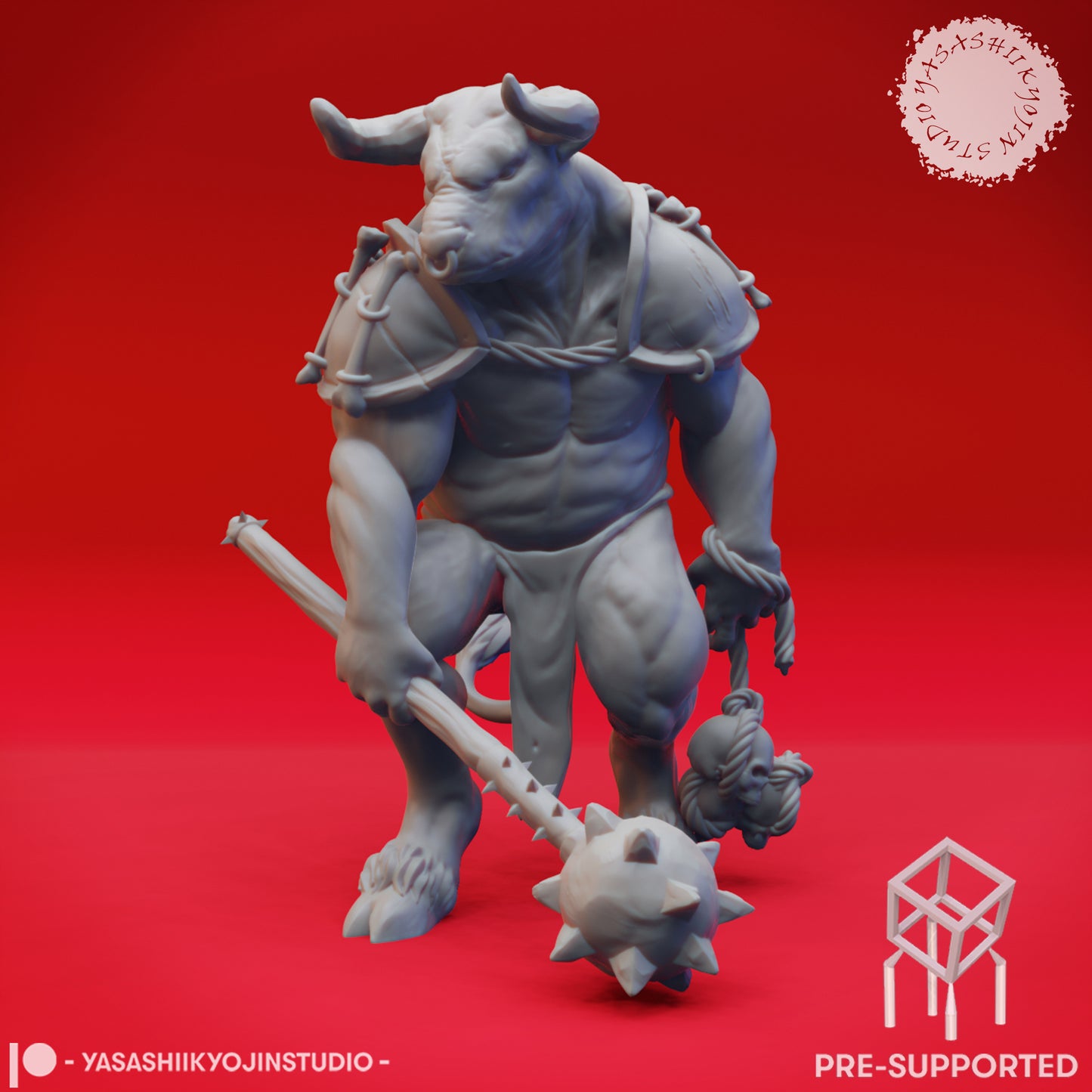 Minotaur Warband - Book of Beasts - Tabletop Miniatures (Pre-Supported STL)