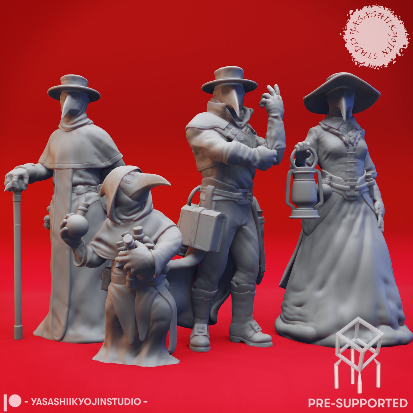 Plague Doctors - Tabletop Miniatures (Pre-Supported STL)