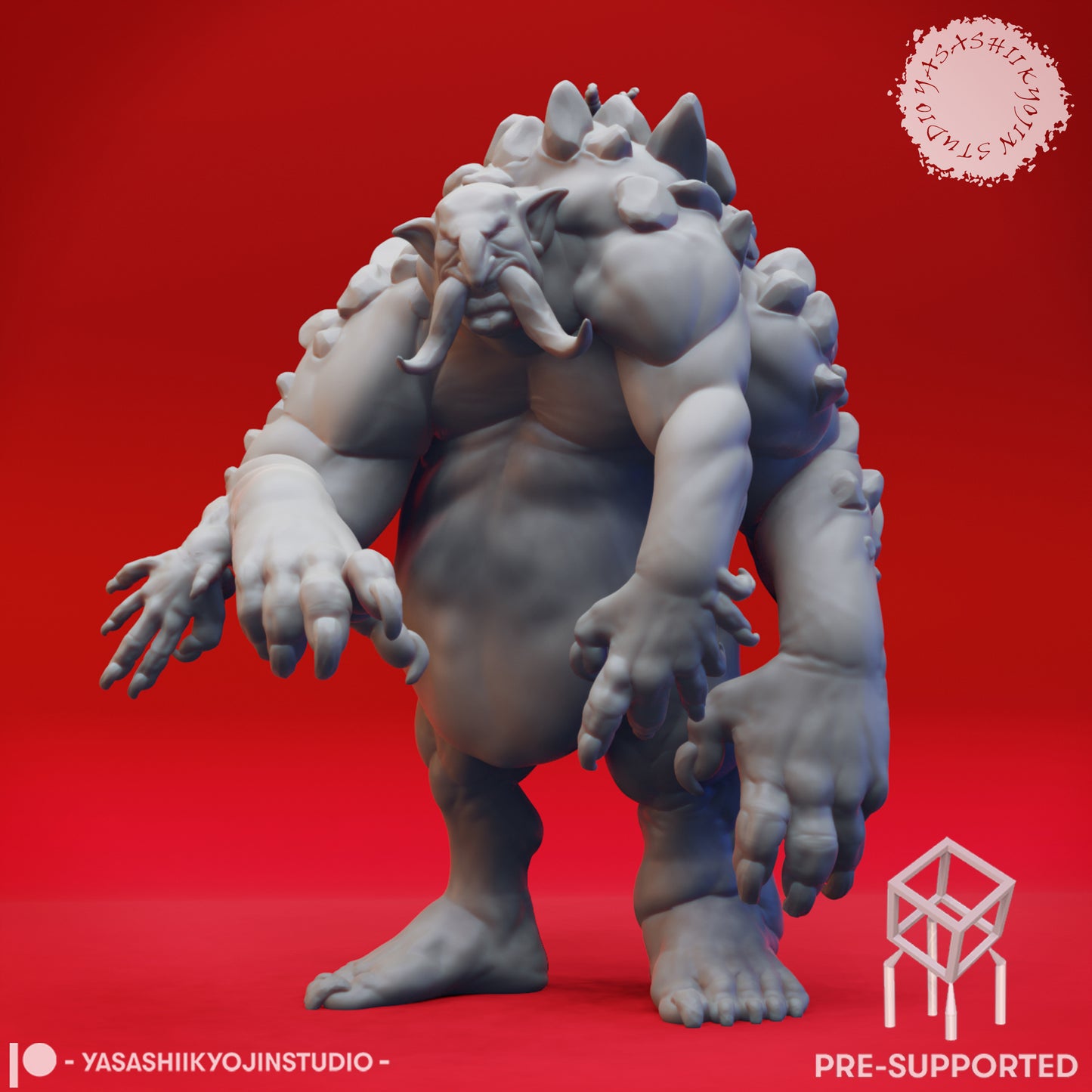 Troll Warband - Book of Beasts - Tabletop Miniatures (Pre-Supported STL)